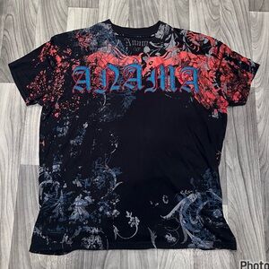 SIZE XL MENS ANAMA GRAPHIC EMBROIDERED PRINTED SHORT SLEEVE SHIRT